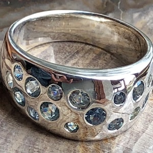 Montana Multi Color Sapphires Bezel Set in Silver/Ring Size 8.5