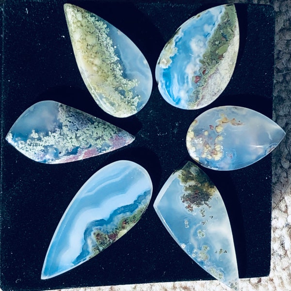 Botryoidal Chalcedony Moss Agate Cabochons/Price Is Per Cabochon