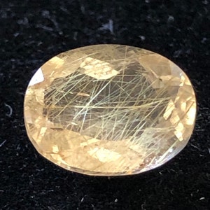 Clear Crystal Rutilated Quartz Faceted Oval
