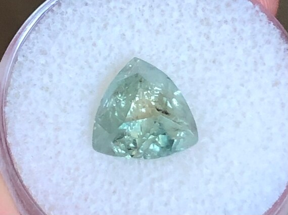4.44ct Montana Sapphire Green Aqua Trillion Cut From The BlazeNGems Mine