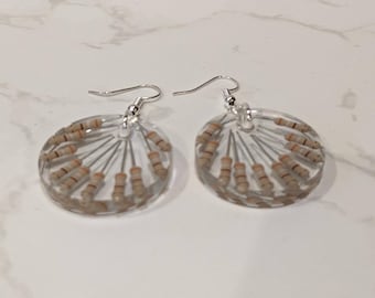 Chunky Upcycled Resistor Earrings - Upcycled Beige Earrings, Handmade Statement Earrings, Resistor Earrings, Resistor Jewellery