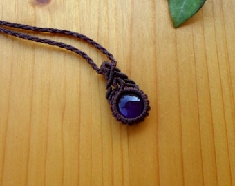 Amethyst pendant, macrame necklace, amethyst jewelry, macrame pendant, gifts for her, amethyst necklace, macrame jewelry, boho pendant