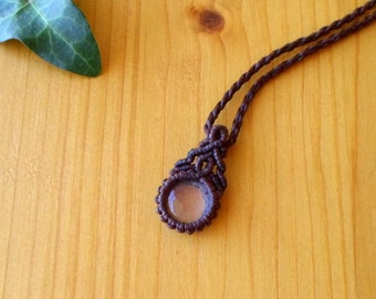 Macrame pendant, crystal necklace, bohemian jewelry, quartz pendant, gifts for her, crystal pendant, macrame jewelry, gemstone pendant