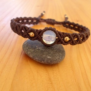 Macrame Opalite Bracelet: Woven Boho Chic Jewelry