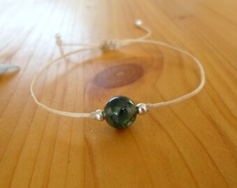 Moss agate bracelet, minimalist jewelry, gemstone bracelet, healing jewelry, crystal bracelet, gifts for her, moss agate jewelry
