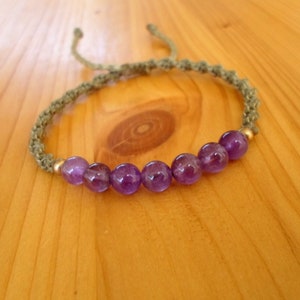 Amethyst Beaded Bracelet: Macrame Woven Gemstone Jewelry