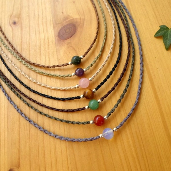 Macrame choker, boho headband, macrame jewelry, gemstone choker, macrame headband, bohemian jewelry, macrame necklace, beaded choker