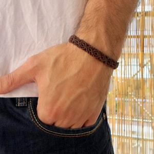 Mens Macrame Bracelet: Waterproof Wax Thread Friendship Jewelry