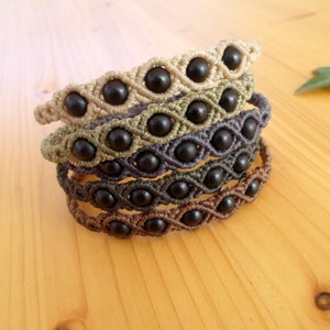 Macrame bracelet, black onyx jewelry, gemstone bracelet, hippie jewelry, black onyx bracelet, macrame jewelry, bracelet for men