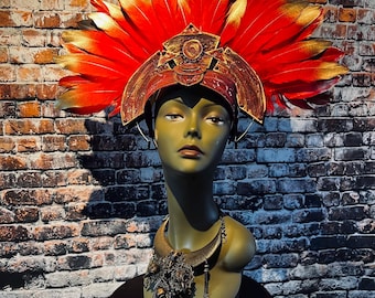READY TO SHIP Aztec inspired Headdress