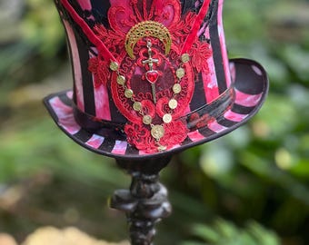 READY TO SHIP Bloody tooth Day of the Dead Top Hat, Halloween, top hat