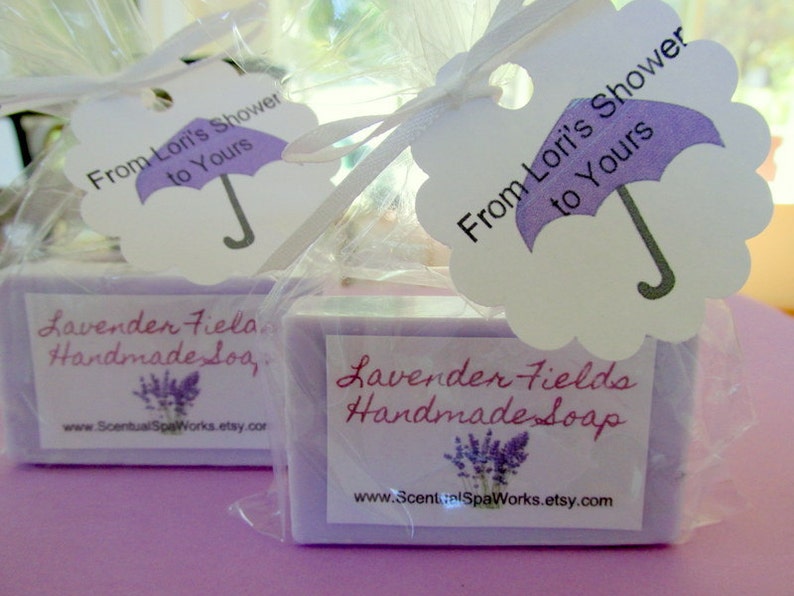 Bridal shower soap favors, baby shower soaps, personalized favors, guest sized soap bar, 20 wedding soap favors, drive by shower favors image 4