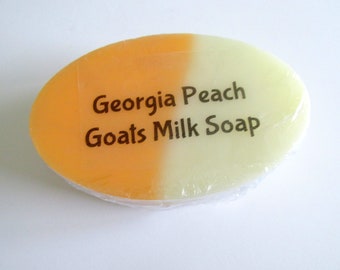 Goats milk soap, georgia peach soap, soap bar, moisturizing soap, goats milk shower bar, scented soap, gift for her, fruity soap