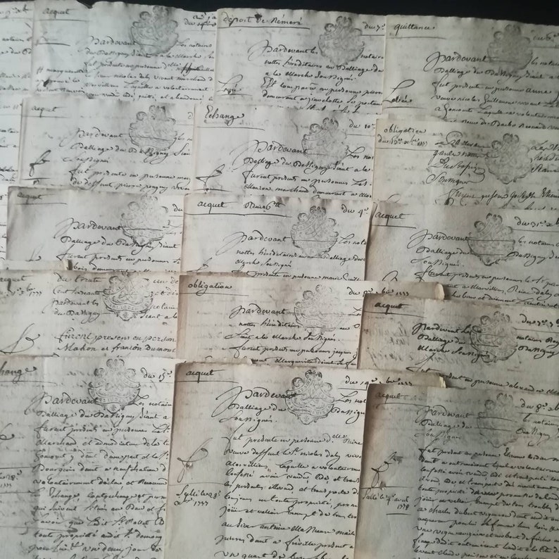 FRANCE  1777  antique French handwritten manuscript paper