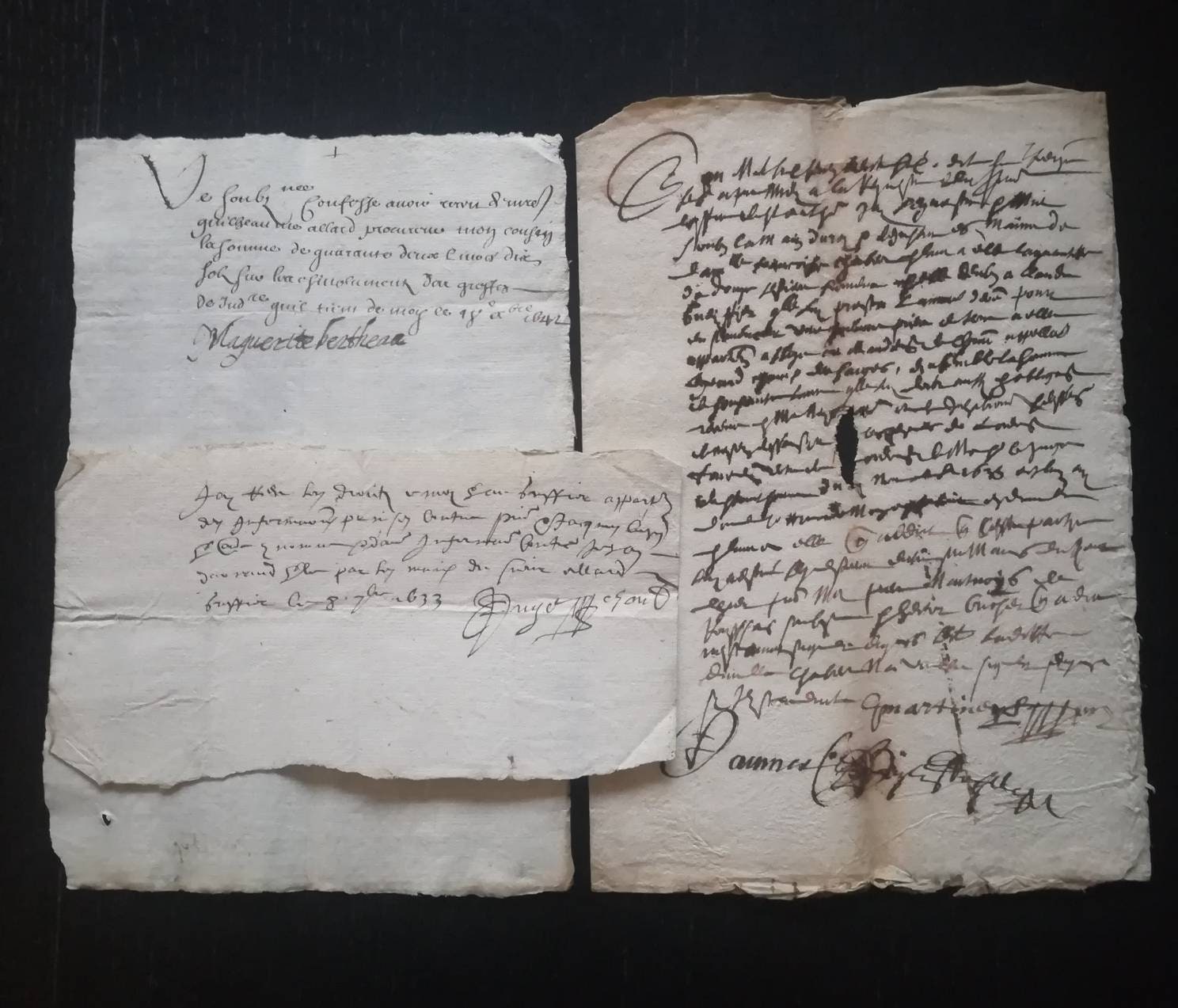 FRANCE 1600s set of 3 antique French handwritten Etsy