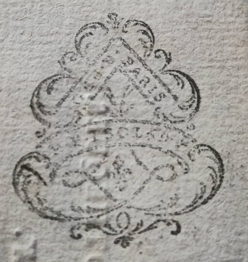 FRANCE 1784 antique French printed /& handwritten manuscript paper old calligraphy penmanship letter 1700s legal document made in Paris