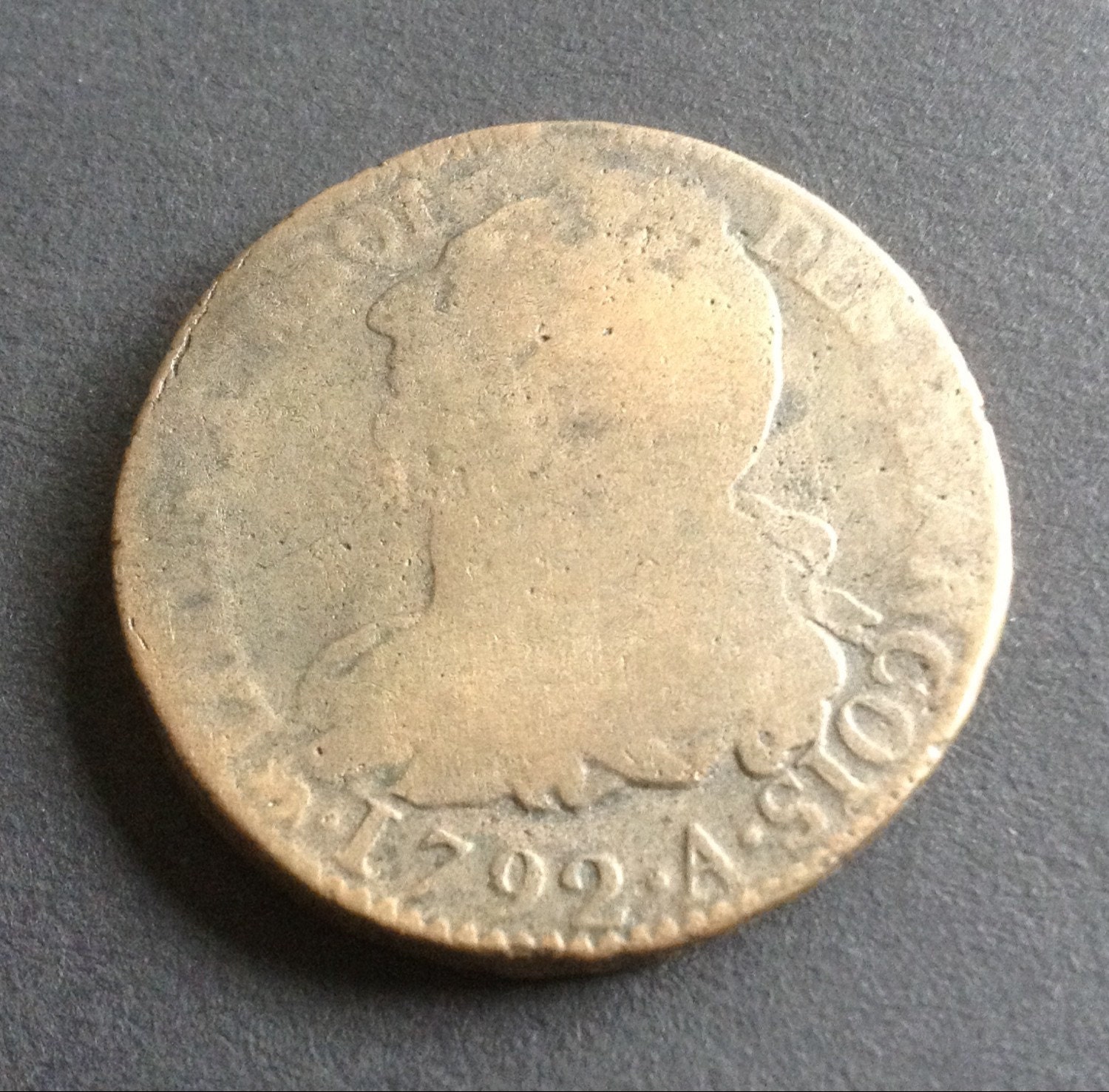 1792 King Louis XVI antique French Coin bronze 2 Sols Etsy