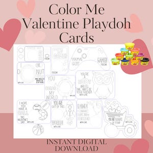 Valentine&#39;s, Kid&#39;s Valentine&#39;s, Class Valentine Gift, SVG Cut File, Playdoh Valentines, Playdough, Laser File, Class Valentine&#39;s Day Gifts