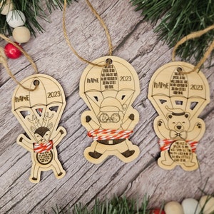 Christmas Ornament, Laser, SVG, Cut File, Ribbon Growth Ornament Christmas, Personalizable