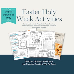 Easter, Easter Activity, Holy Week, Printable, Kids Easter, Kids Printable, Activity Page, Sunday School, Bible Study, Digital Download