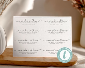 Modèle d'étiquette d'adresse de retour • Modèle Templett modifiable • Avery 5160 • Imprimable 1 × 2,625 po. | Amanda