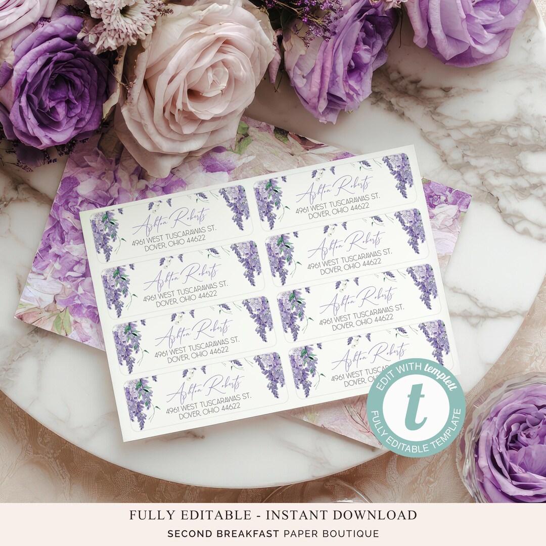 Return Address Label Template • Editable in Templett • Avery 5160 • 1×2