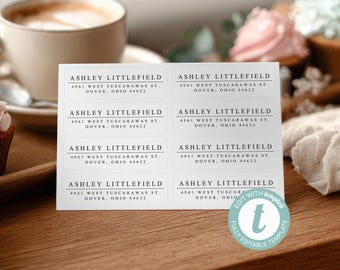 Modèle d'étiquette d'adresse de retour • Modèle Templett modifiable • Avery 5160 • Imprimable 1 × 2,625 po. | Ashley