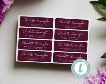 Modèle d'étiquette d'adresse de retour • Modèle Templett modifiable • Avery 5160 • Imprimable 1 × 2,625 po. | Charlotte