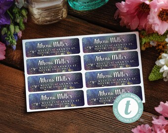 Modèle d'étiquette d'adresse de retour • Modèle Templett modifiable • Avery 5160 • Imprimable 1 × 2,625 po. | Athena