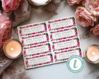 Modèle d'étiquette d'adresse de retour • Modèle Templett modifiable • Avery 5160 • Imprimable 1 × 2,625 po. | Avril