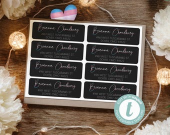 Modèle d'étiquette d'adresse de retour • Modèle Templett modifiable • Avery 5160 • Imprimable 1 × 2,625 po. | Brianna