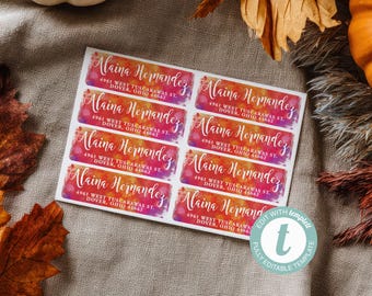 Modèle d'étiquette d'adresse de retour • Modèle Templett modifiable • Avery 5160 • Imprimable 1 × 2,625 po. | Alaina