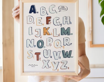 Scratch ABC poster - school child poster - gift for starting school - alphabet to scratch - ABC poster to participate in - school start school cone