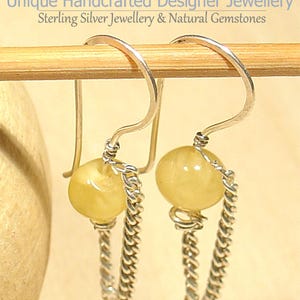 Baltic Amber Yellow 925 Silver Earrings Handmade Jewellery 0525-1