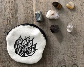 Agave Coin Purse - Handprinted Cactus Agave