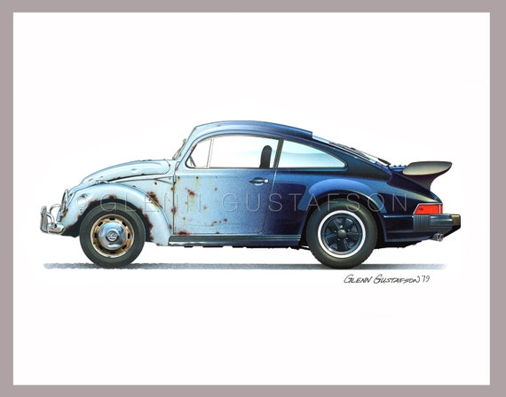 Alto detalle aerógrafo de plantilla VW Beetle poste libre