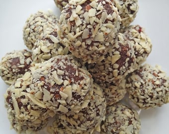 Decadent homemade chocolate truffles cherry almond 1 lb. with box