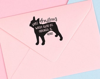 Custom French Bulldog Return Address Stamp - Self-Inking Dog Stamp