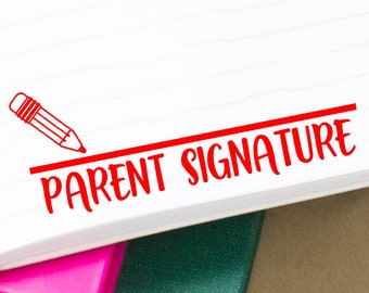 Stock "Parent Signature Needed" Teacher Stamp, Rubber School Stamps, Grading Stamp, Signature Needed Stamp, Gift for Teacher