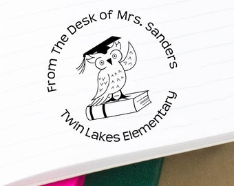 From The Desk of Teacher Stamp,  Custom Teacher Stamp. Teacher Stamp, Teacher Gift Stamp,  From The Desk of Library Stamp |