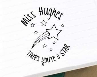 You're a Star Custom Teacher Stamp, Personalized Classroom Grading Stamps, Gifts for Teachers, Classroom Stamps, Rubber Teacher Stamper