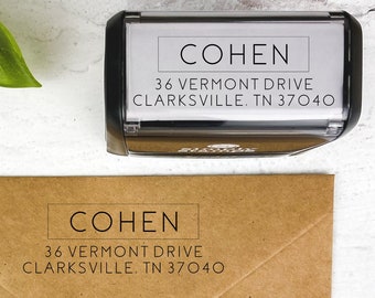 Modern Self-Inking Return Address Stamp - Custom Rubber Stamp - Personalized Housewarming Gift