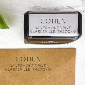 Modern Self-Inking Return Address Stamp - Custom Rubber Stamp - Personalized Housewarming Gift