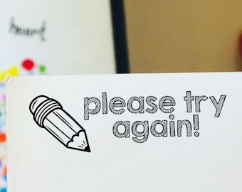 Please Try Again Teacher Stamp | Self Inking Grading Stamp