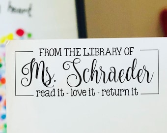 From the Library of Custom Stamp | Cute Personalized Book Stamp