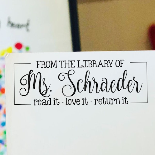 From the Library of Custom Stamp | Cute Personalized Book Stamp