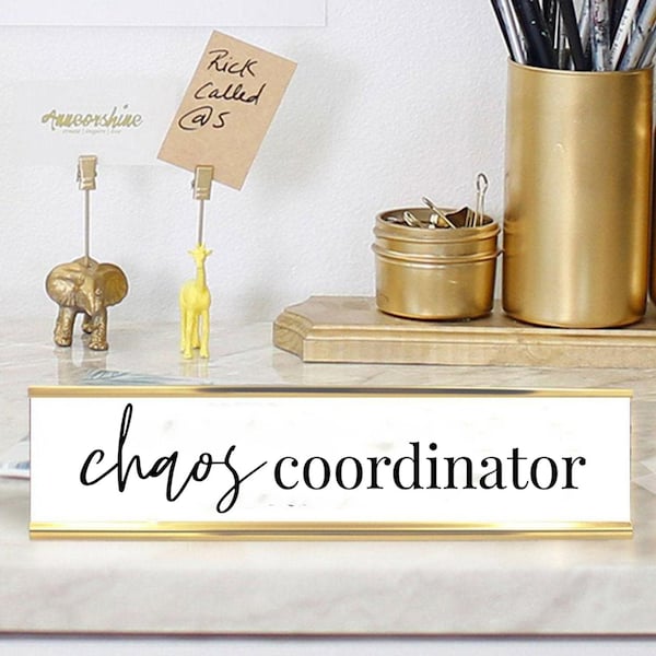 Chaos Coordinator Custom Engraved Deskplates, Funny Desk Plate, Decorations for Home Offices & Dorm Rooms