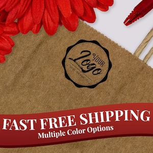 Personalized Custom Red Rubber stamp YOUR Logo/ Art or Drawn by Us —