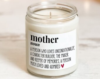 Definition of a Mother Custom Candle | Sweet Gift for Mom Candle Label