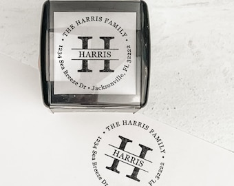 Gift From Mom to Son and Fiance Single Address Name Stamp Couples or Family Personalization 609
